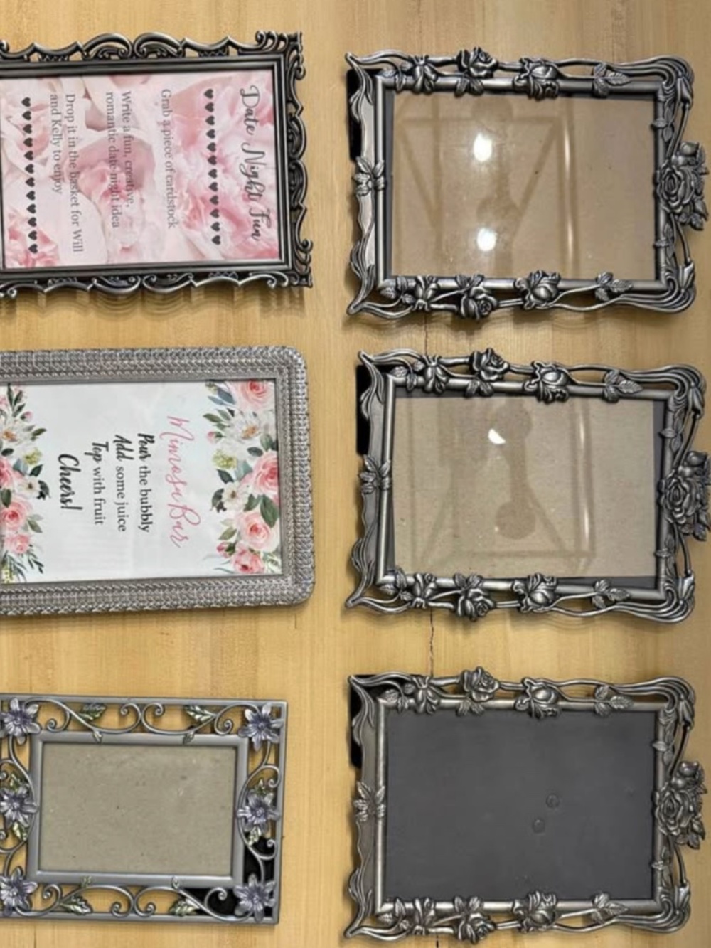 6 Silver Picture Frames